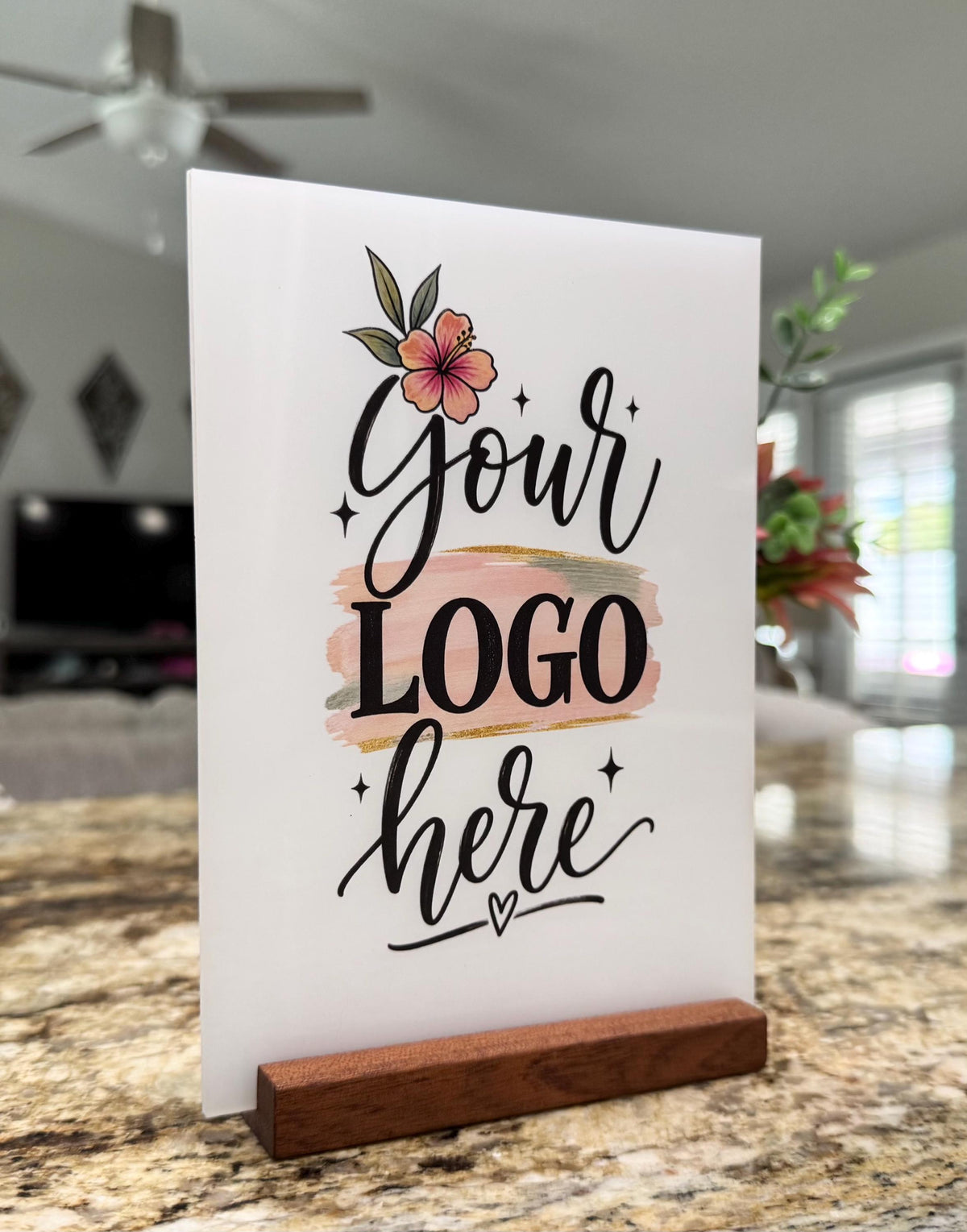 Custom Acrylic Business Logo Sign, Tabletop Display for Corporate Events, Business Logo Sign With Stand, Custom UV Printed Acrylic Display