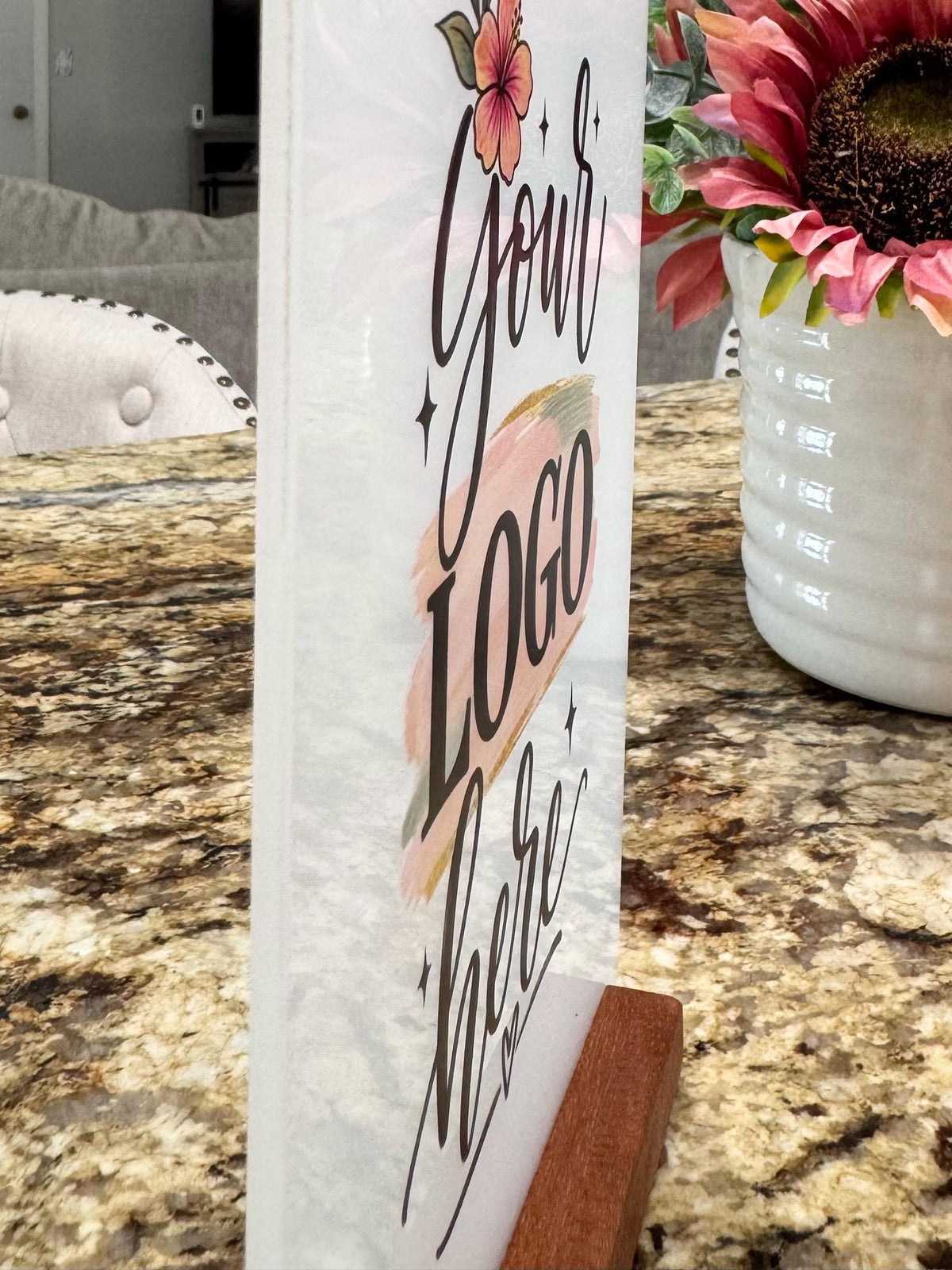 Custom Acrylic Business Logo Sign, Tabletop Display for Corporate Events, Business Logo Sign With Stand, Custom UV Printed Acrylic Display