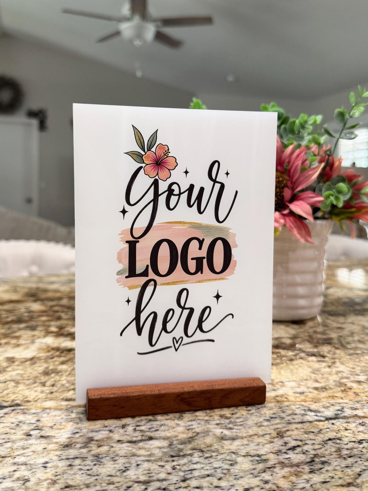 Custom Acrylic Business Logo Sign, Tabletop Display for Corporate Events, Business Logo Sign With Stand, Custom UV Printed Acrylic Display