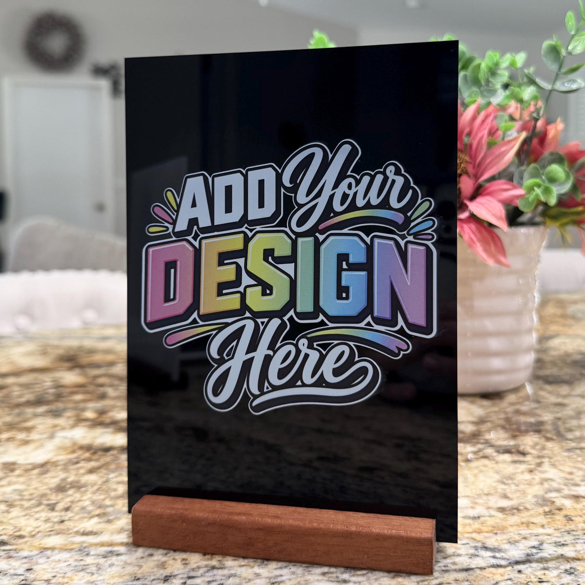 Print Your Design on Acrylic, Custom UV Printed Sign With Stand, Custom Artwork, Logo, Photo or Canva Design Acrylic Sign