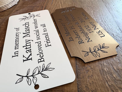 In Loving Memory Plaque, Personalized Memorial Keepsake, Sympathy Gift for Loss of Loved One, Custom Engraved Plaque