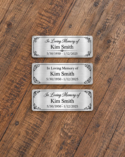 Personalized Memorial Plaque, In Loving Memory Engraved Sign, Custom Remembrance Keepsake, Urn or Memory Box Plaque