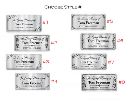 In Loving Memory Plaque, Personalized Memorial Keepsake, Sympathy Gift for Loss of Loved One, Custom Engraved Plaque