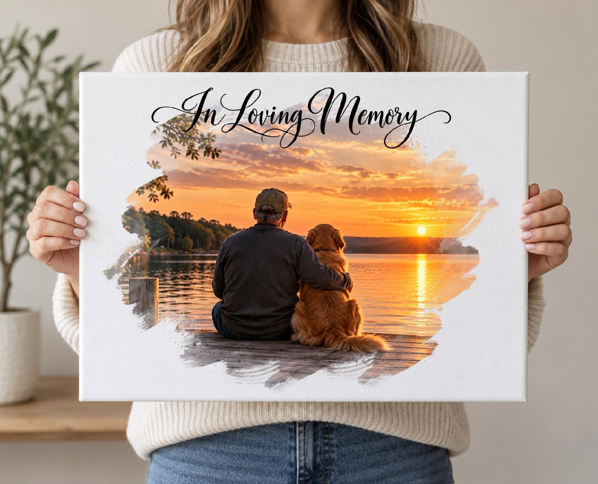 Memorial Photo Canvas, In Loving Memory Gift, Custom Remembrance Portrait, Sympathy Gift, Celebration of Life Photo Display
