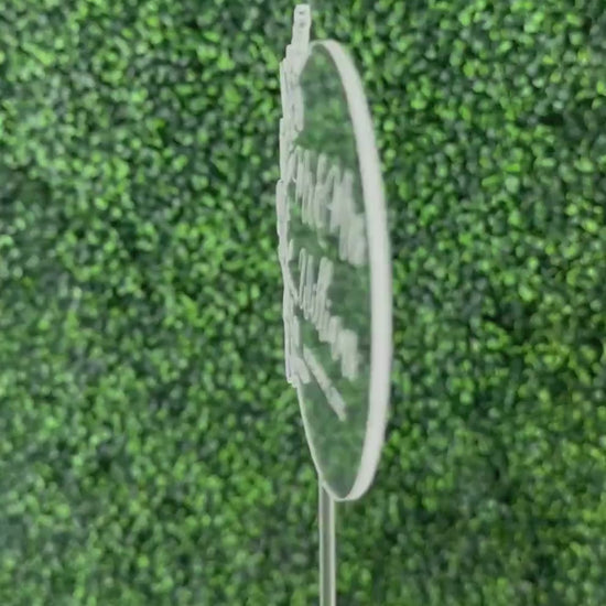 Personalized Mr & Mrs Cake Topper | Engraved Clear Acrylic Wedding Topper with Names Date | Floral Custom Wedding Decor