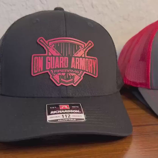 Bulk Custom Engraved Logo Hats - Engraved Leather Patch Trucker Hats - Wholesale Corporate Business Branding Hats - Company Gifts