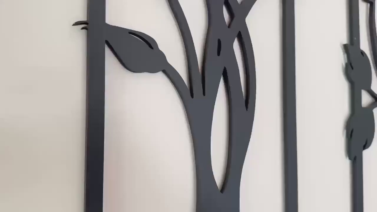 Floral Wood Wall Art Set - Set of 3 Boho Decor Panels - Modern Wooden Wall Decor